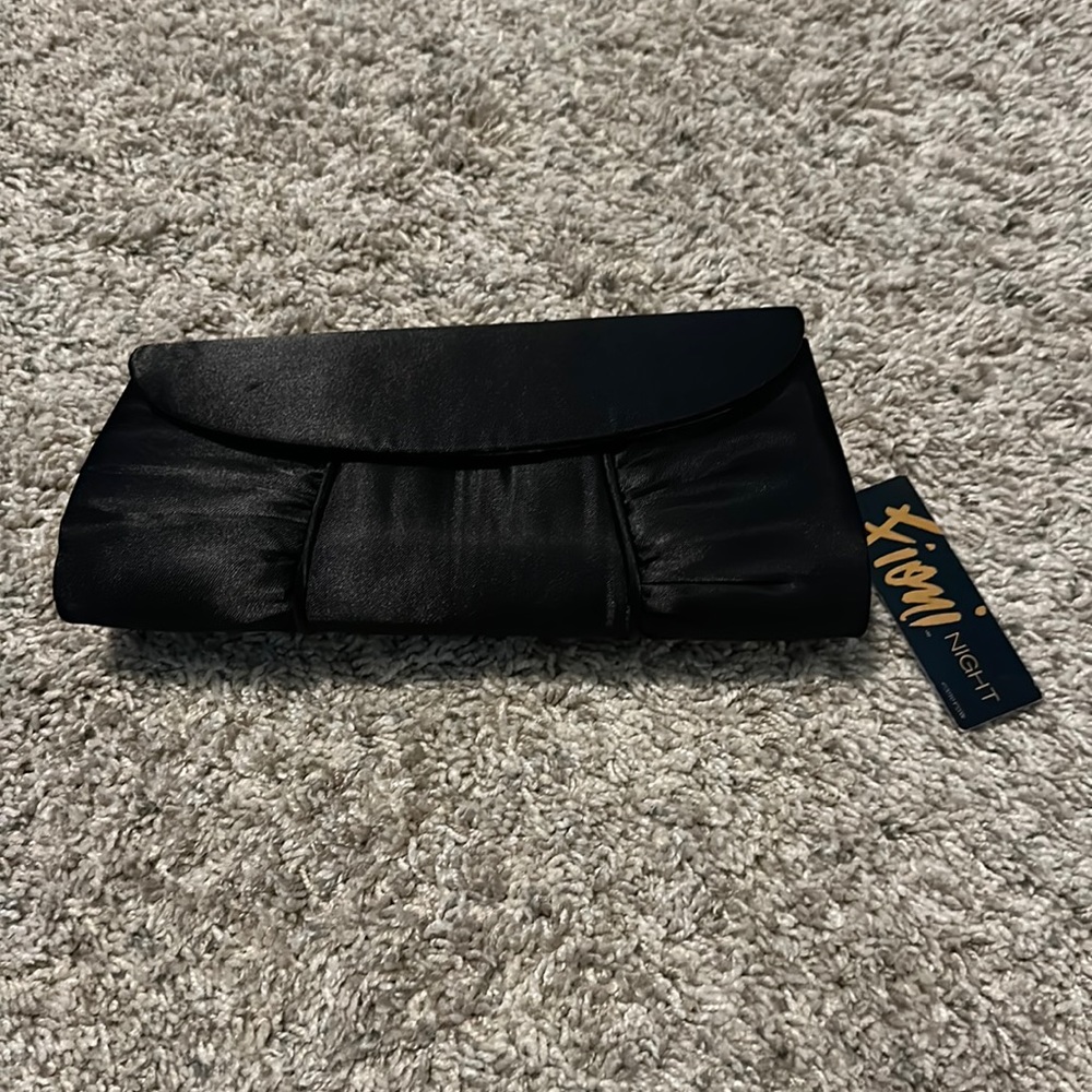 Black Satin Evening Clutch